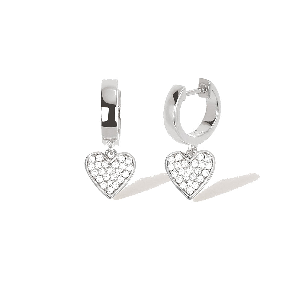 Orecchini Donna in Argento Cuore con Zirconi Mabina Gioielli