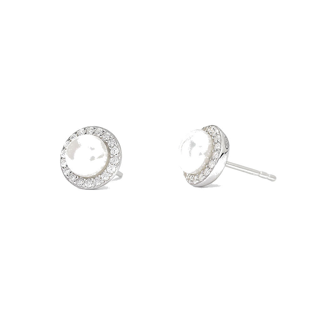 Orecchini Donna in Argento con perle coltivate e zirconi Mabina Gioielli