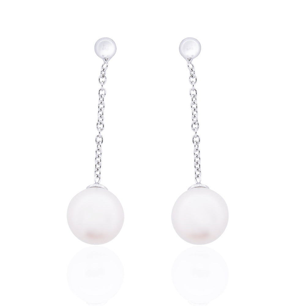 Orecchini Donna in Oro Bianco con Perle Naturali 7 - 7,5