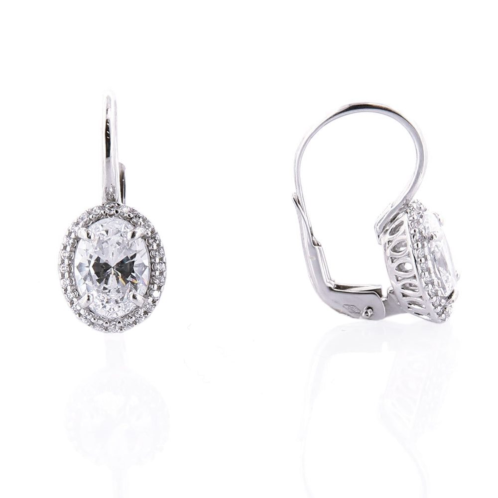 Orecchini Donna in Oro Bianco con Zirconi