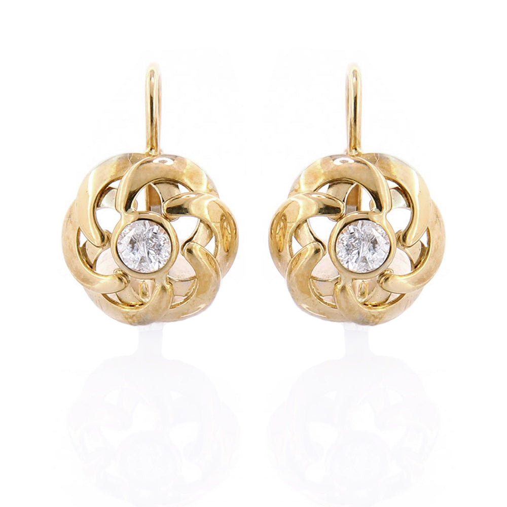 Orecchini Donna in Oro Giallo con Zirconi
