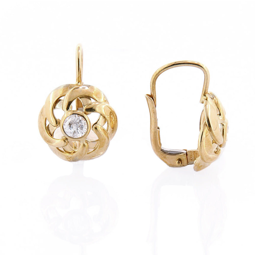 Orecchini Donna in Oro Giallo con Zirconi