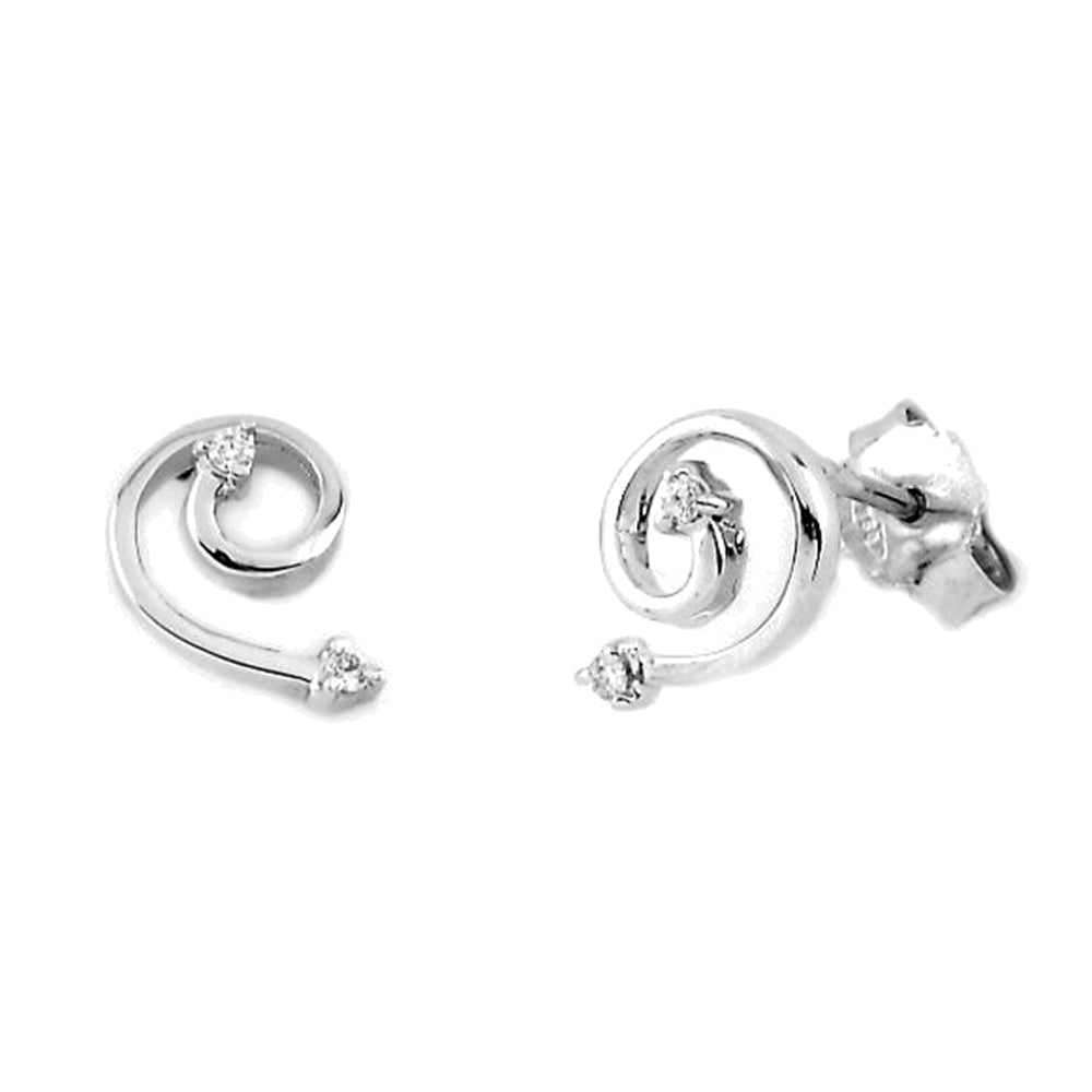 Orecchini Fantasia Oro Bianco con Diamanti