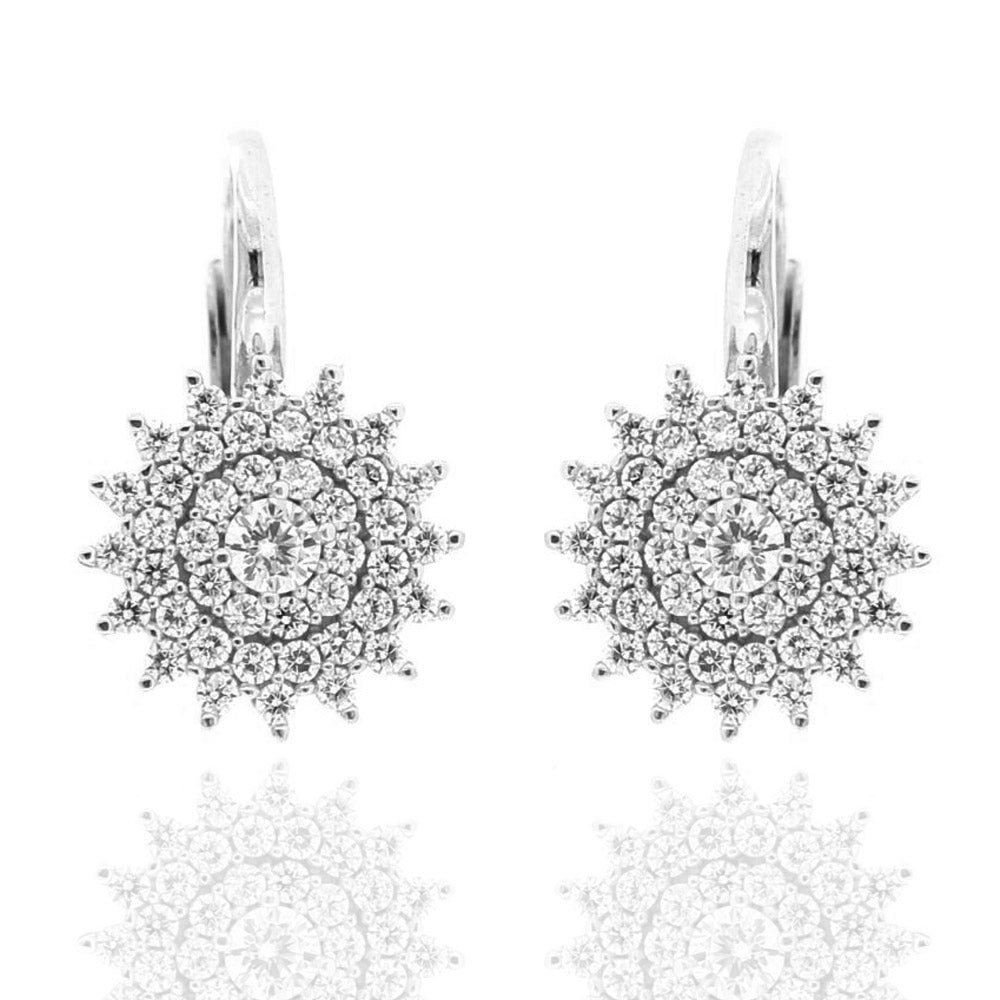Orecchini Monachella Pave in Oro Bianco con Zirconi