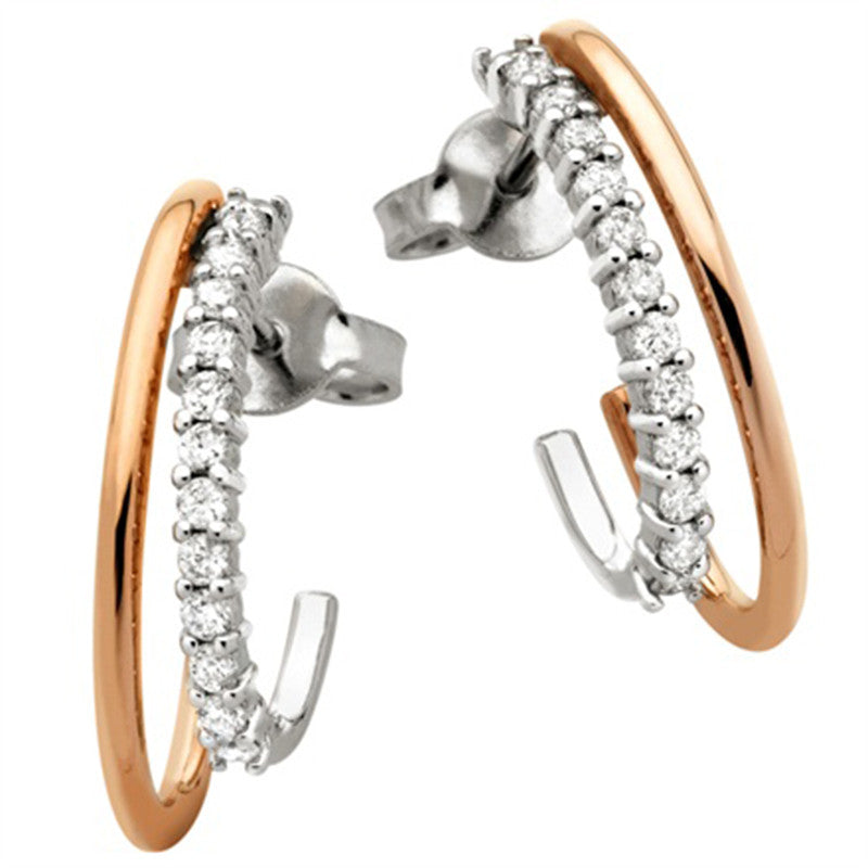 Orecchini Oro Bianco e Rosa con Diamanti BB008439 1S - Davite & Delucchi