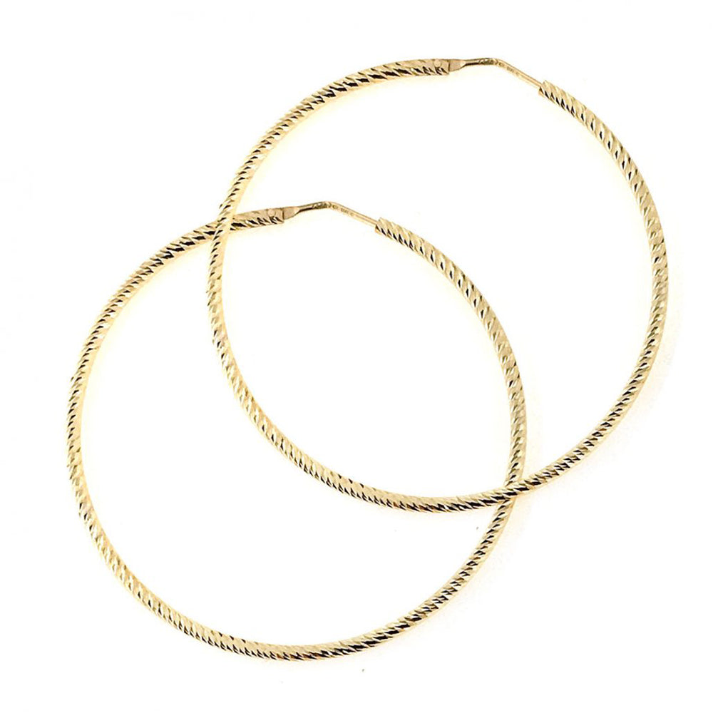 Orecchini a Cerchio in Argento Giallo Fraboso