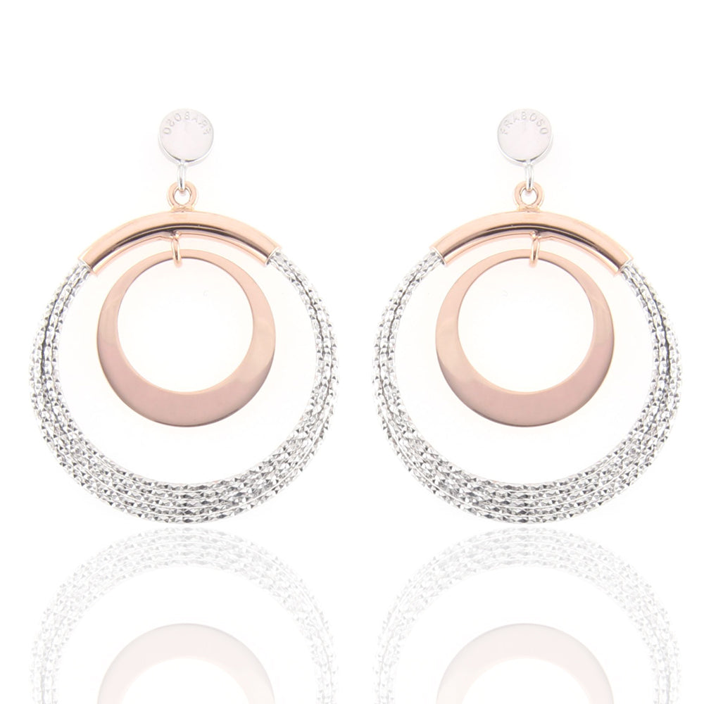 Orecchini in Argento Bicolore Diamantati Fraboso