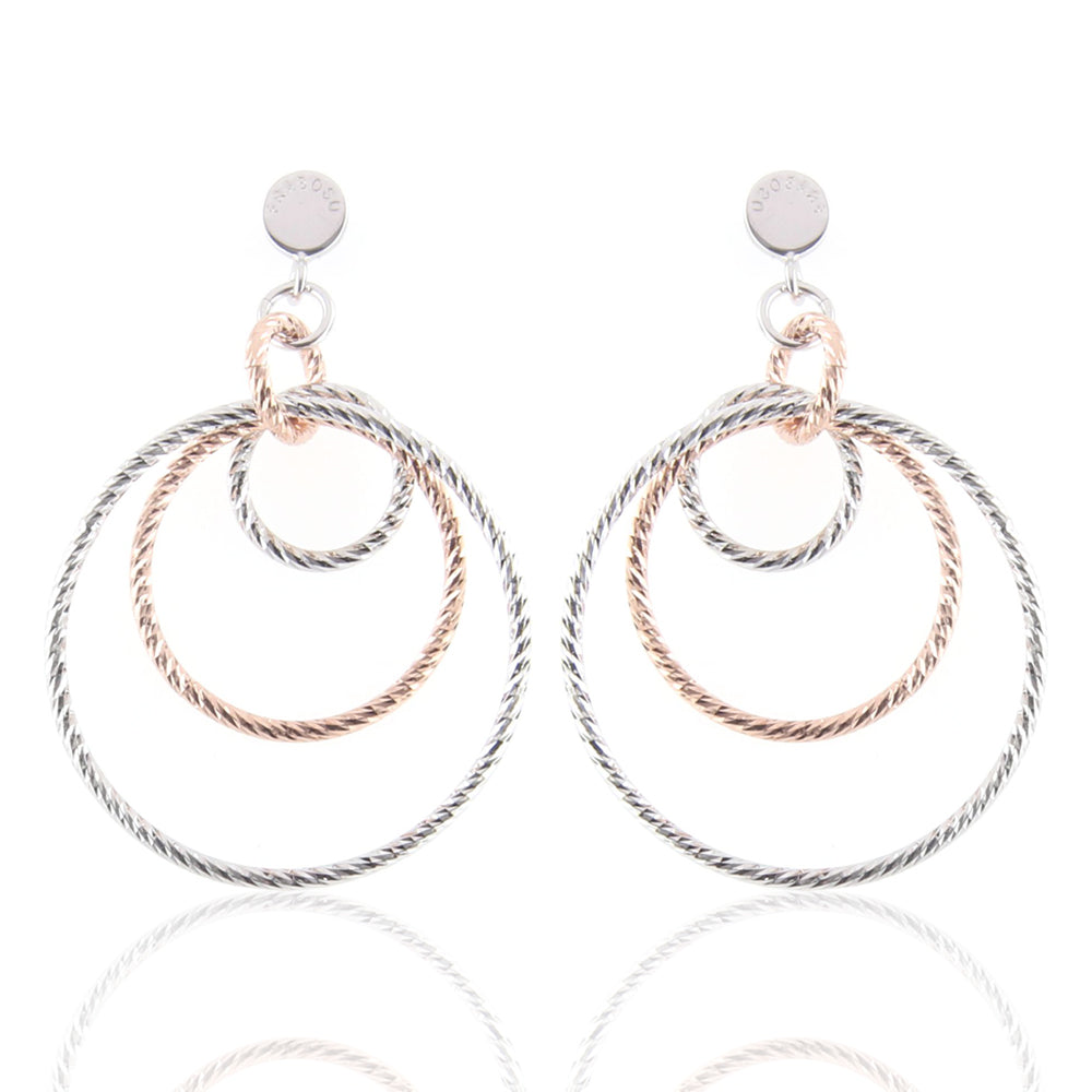 Orecchini in Argento Bicolore Diamantati Fraboso