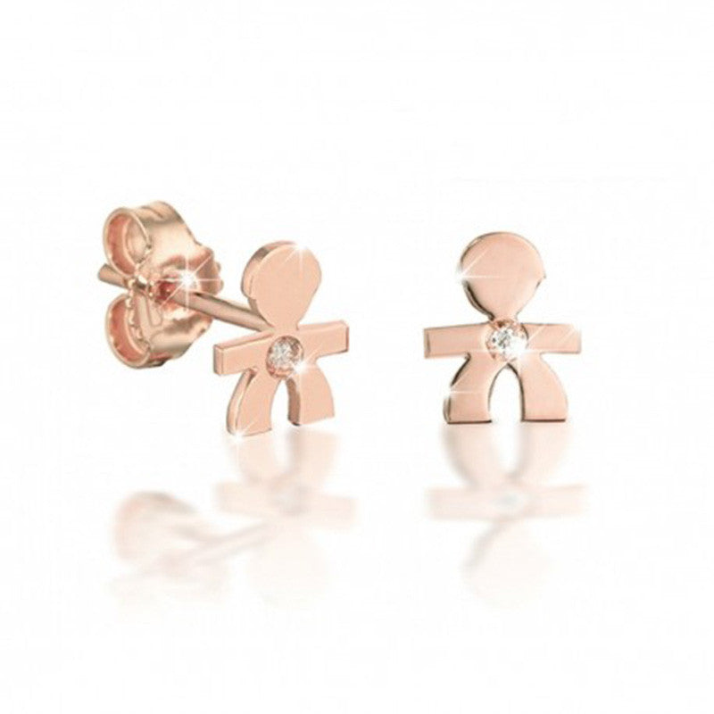 Orecchino Maschietto Le Briciole Diamantino Oro Rosa LBB329 - Le Bebè