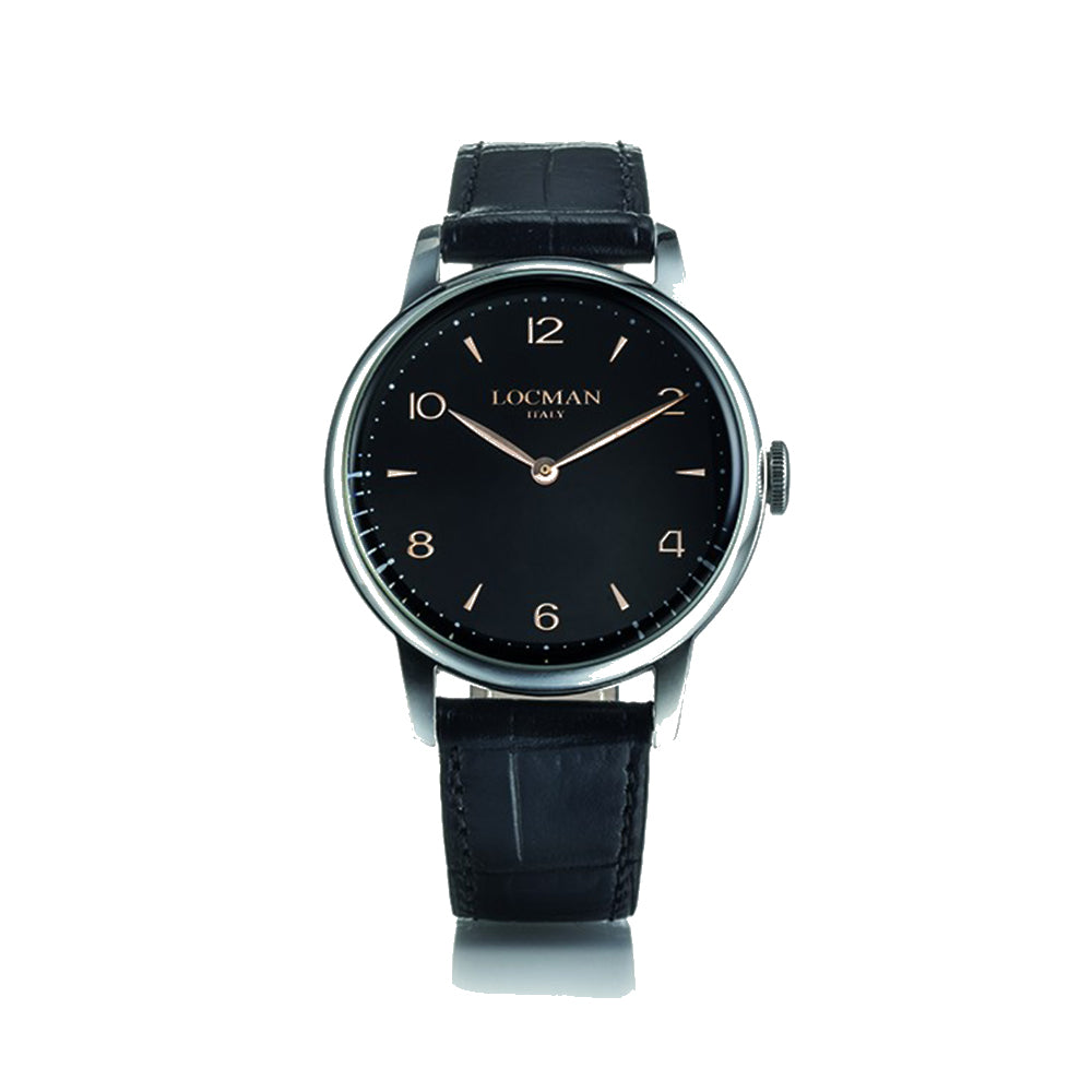 Orologio Uomo 1960 in Acciaio Nero Locman