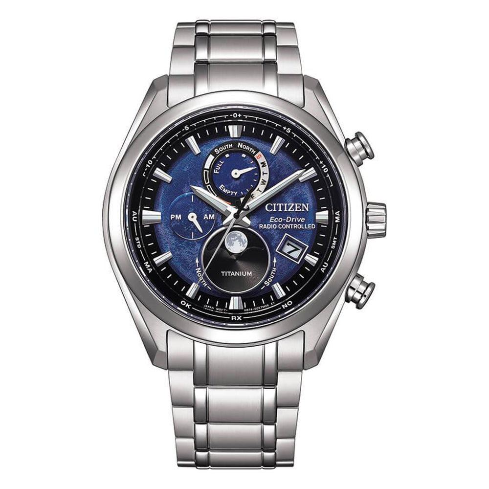 Orologio Uomo Super Titanio Moonphane Radiocontrollato Blu Citizen