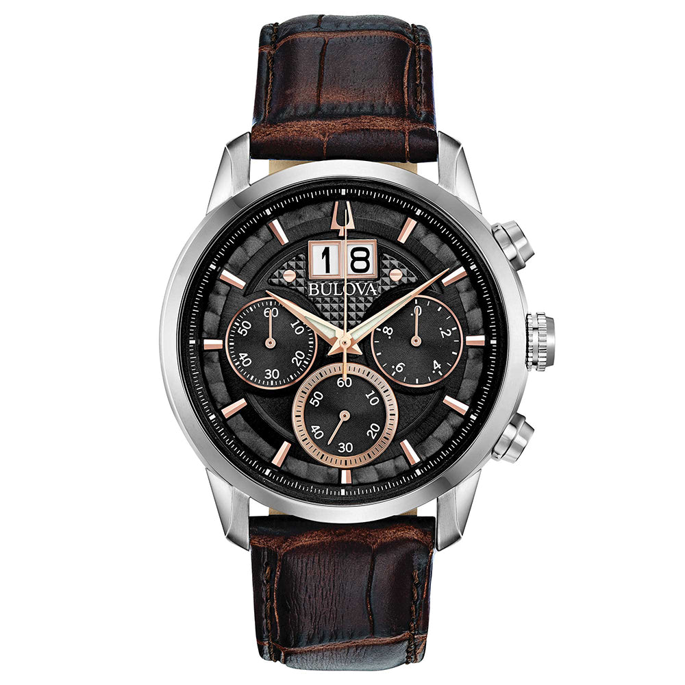 Cronografo Uomo Sutton Big Date Nero Bulova