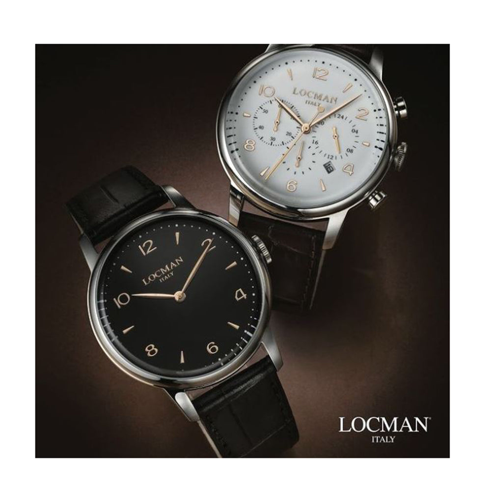 Orologio Uomo 1960 in Acciaio Nero Locman