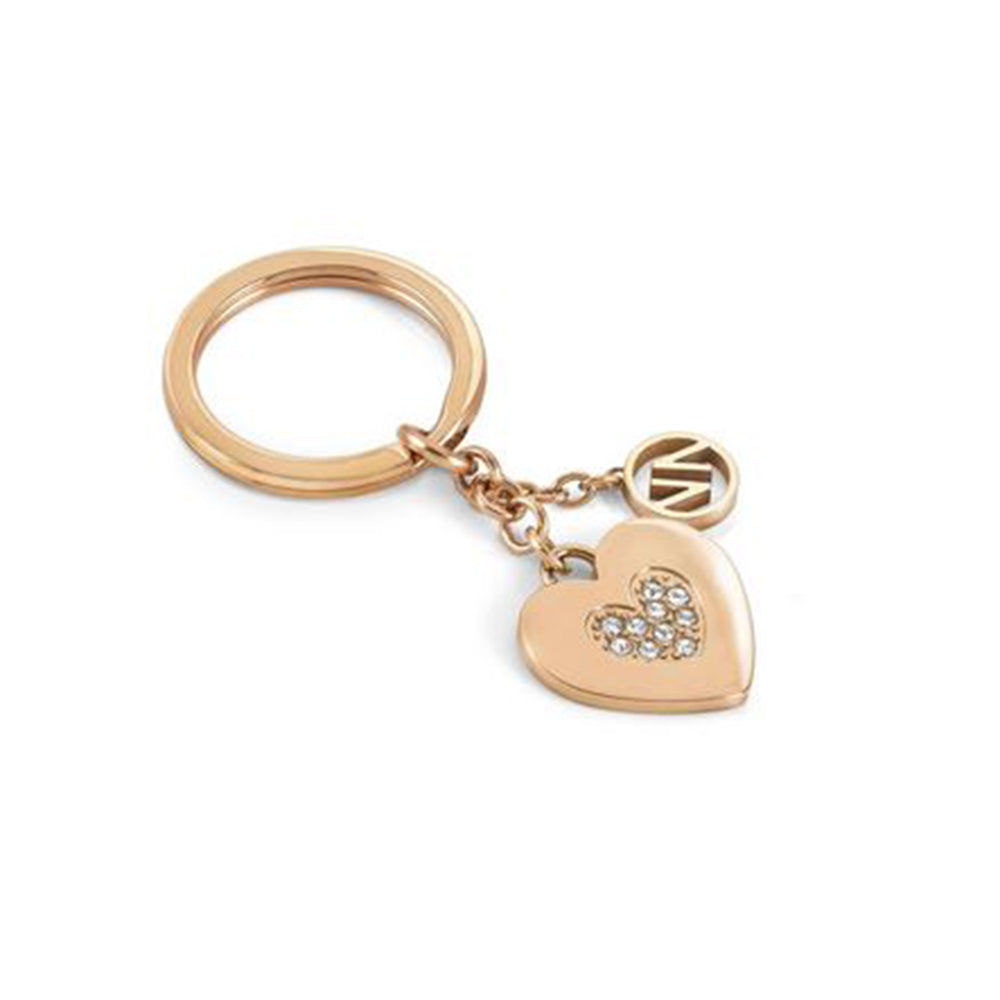 Portachiavi Donna Acciaio Oro Rosa Keyrings Cuore Nomination