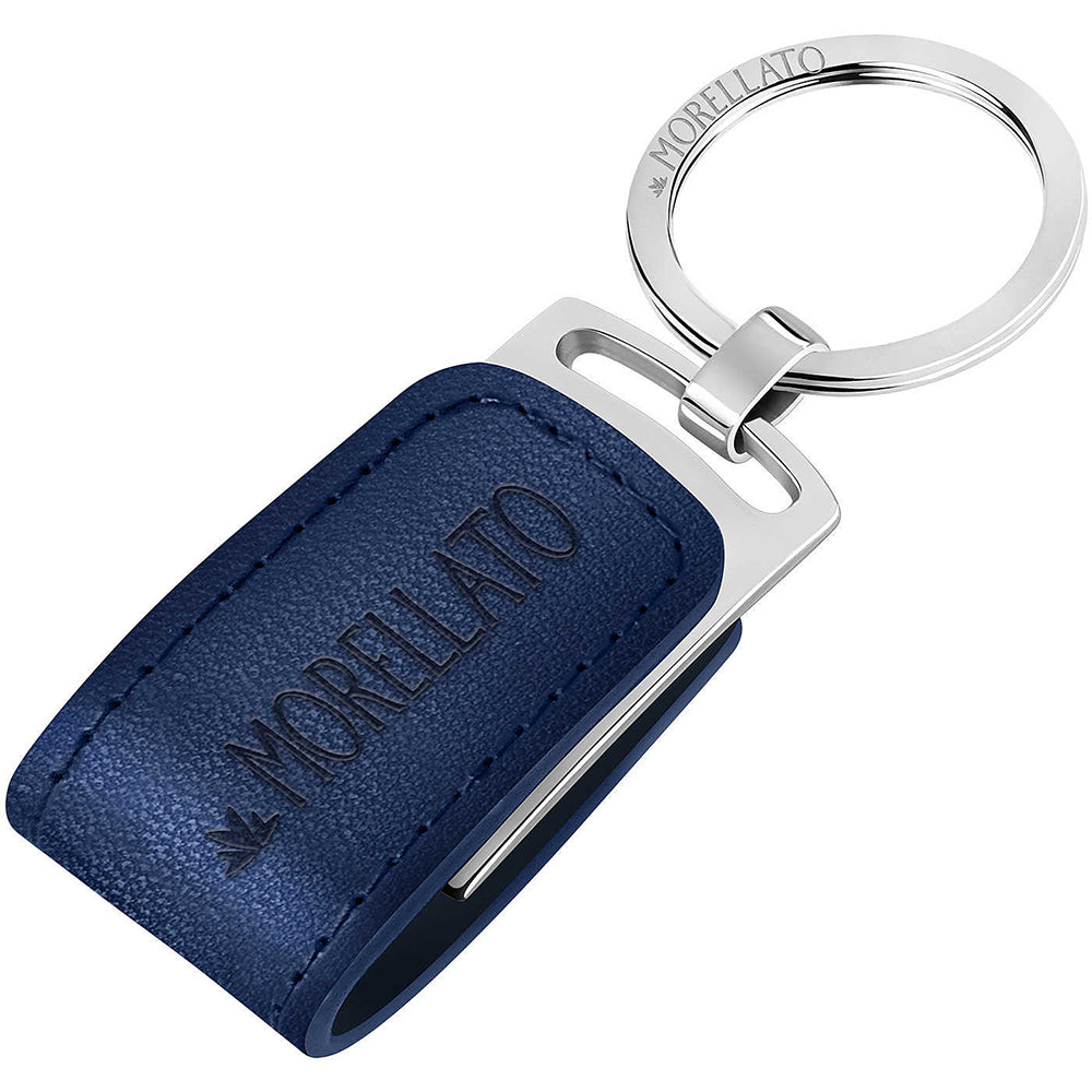 Portachiavi Uomo Memory Usb in Pelle Blu Morellato