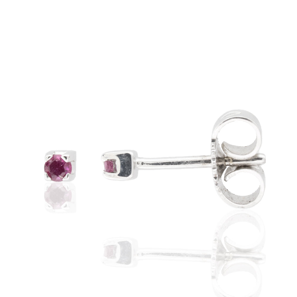 Orecchini Punto Luce Oro Bianco 18kt Con Zirconi - Gioiello Made In Italy