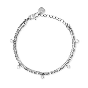 Bracciale in acciaio con catene e cristalli Style 36 831075 Kidult