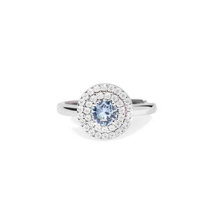Anello Donna in Argento con acquamarina sintetica e zirconi Mabina Gioielli