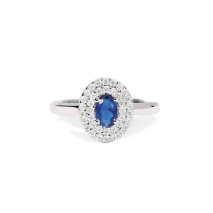 Anello Donna in Argento con zaffiro sintetico Mabina Gioielli