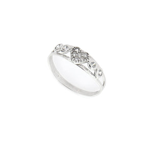 Anello Fantasi Bambina in Oro Bianco con Zirconi