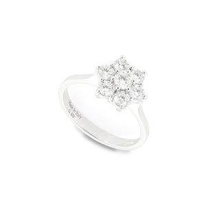 Anello Fiore in Oro Bianco e Diamanti Davite & Delucchi
