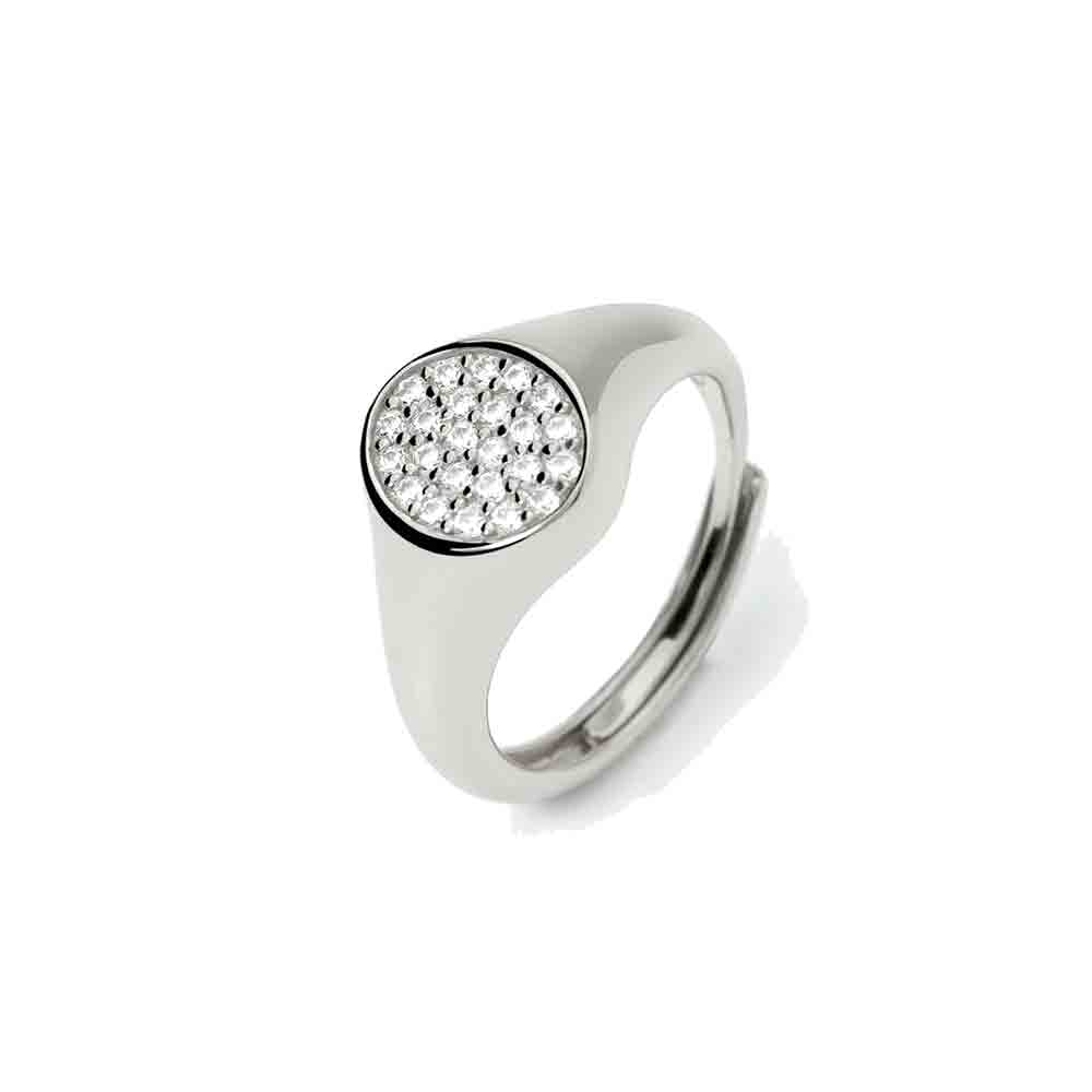 Anello chevalier con zirconi Mabina Gioielli