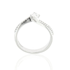 Anello Solitario Oro Bianco con Diamanti Davite & Delucchi