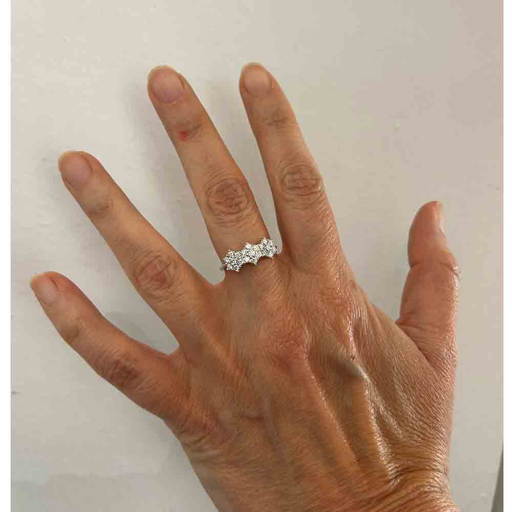 Anello Trilogy in Oro Bianco e Diamanti Davite & Delucchi