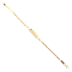 Bracciale Battesimo Bambini in Oro Giallo 9 Carati Marzi con Targhetta
