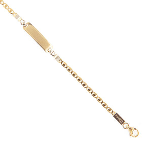 Bracciale Battesimo Bambini in Oro Giallo 9 Carati Marzi con Targhetta