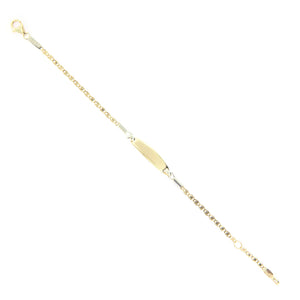 Bracciale Battesimo in Oro Giallo 9 Carati con Targhetta