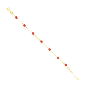 Bracciale Battesimo in Oro Giallo 9 Carati e Corallo