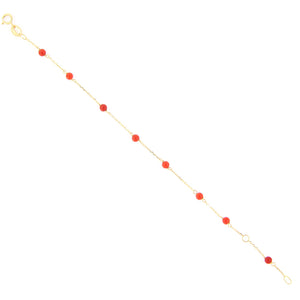 Bracciale Battesimo in Oro Giallo con Coralli