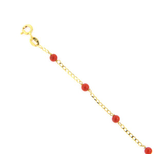 Bracciale Battesimo in Oro Giallo con Coralli