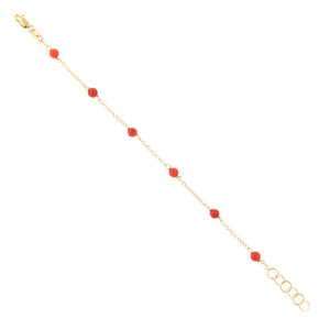 Bracciale Battesimo in Oro Giallo con Coralli