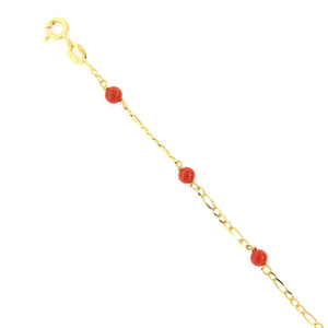 Bracciale Battesimo in Oro Giallo con Coralli