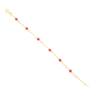 Bracciale Battesimo in Oro Giallo con Coralli