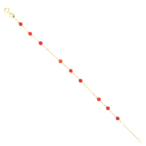 Bracciale Battesimo in Oro Giallo con Coralli
