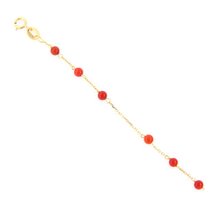 Bracciale Battesimo in Oro Giallo con Coralli