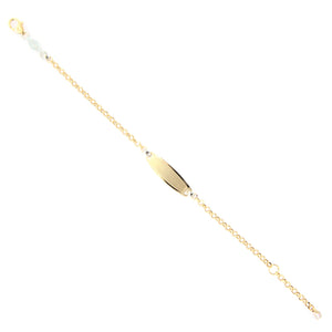 Bracciale Battesimo in Oro Giallo e Bianco con Targhetta