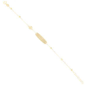 Bracciale Battesimo in Oro Giallo con Targhetta e Bambina