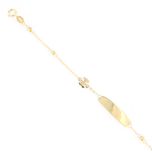 Bracciale Battesimo in Oro Giallo con Targhetta e Bambina