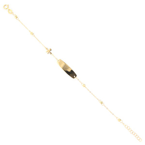 Bracciale Battesimo in Oro Giallo con Targhetta e Bambino