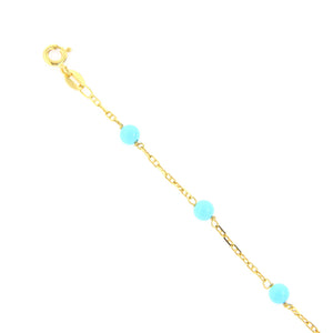 Bracciale Battesimo in Oro Giallo con Turchese