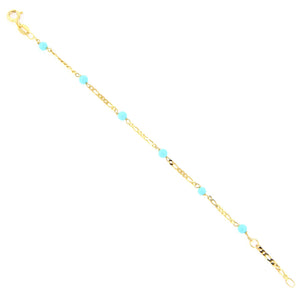Bracciale Battesimo in Oro Giallo con Turchese