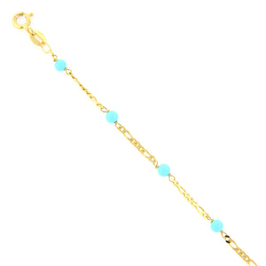 Bracciale Battesimo in Oro Giallo con Turchese
