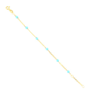 Bracciale Battesimo in Oro Giallo con Turchese