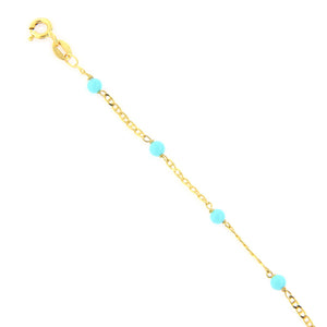 Bracciale Battesimo in Oro Giallo con Turchese