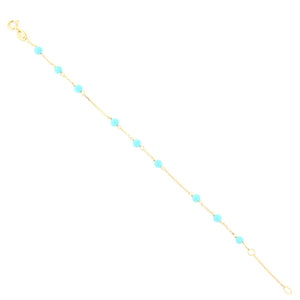 Bracciale Battesimo in Oro Giallo con Turchese