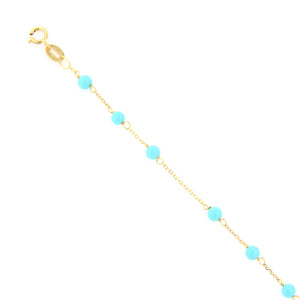 Bracciale Battesimo in Oro Giallo con Turchese